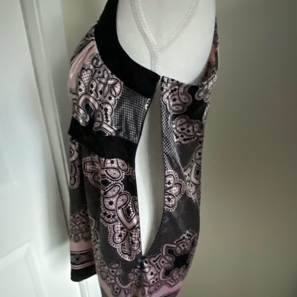 Le Chateau Vintage Black Pink Babydoll Satin Feminine Party Top- Sz-L - Picture 6 of 16